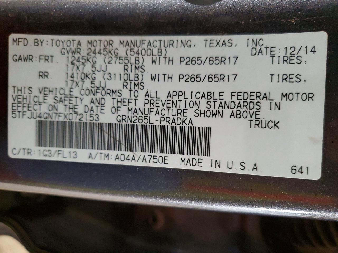 2015 Toyota Tacoma Double cab Prerunner
