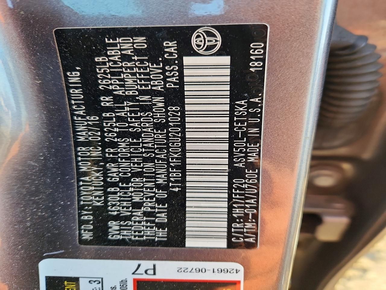 2016 Toyota Camry le