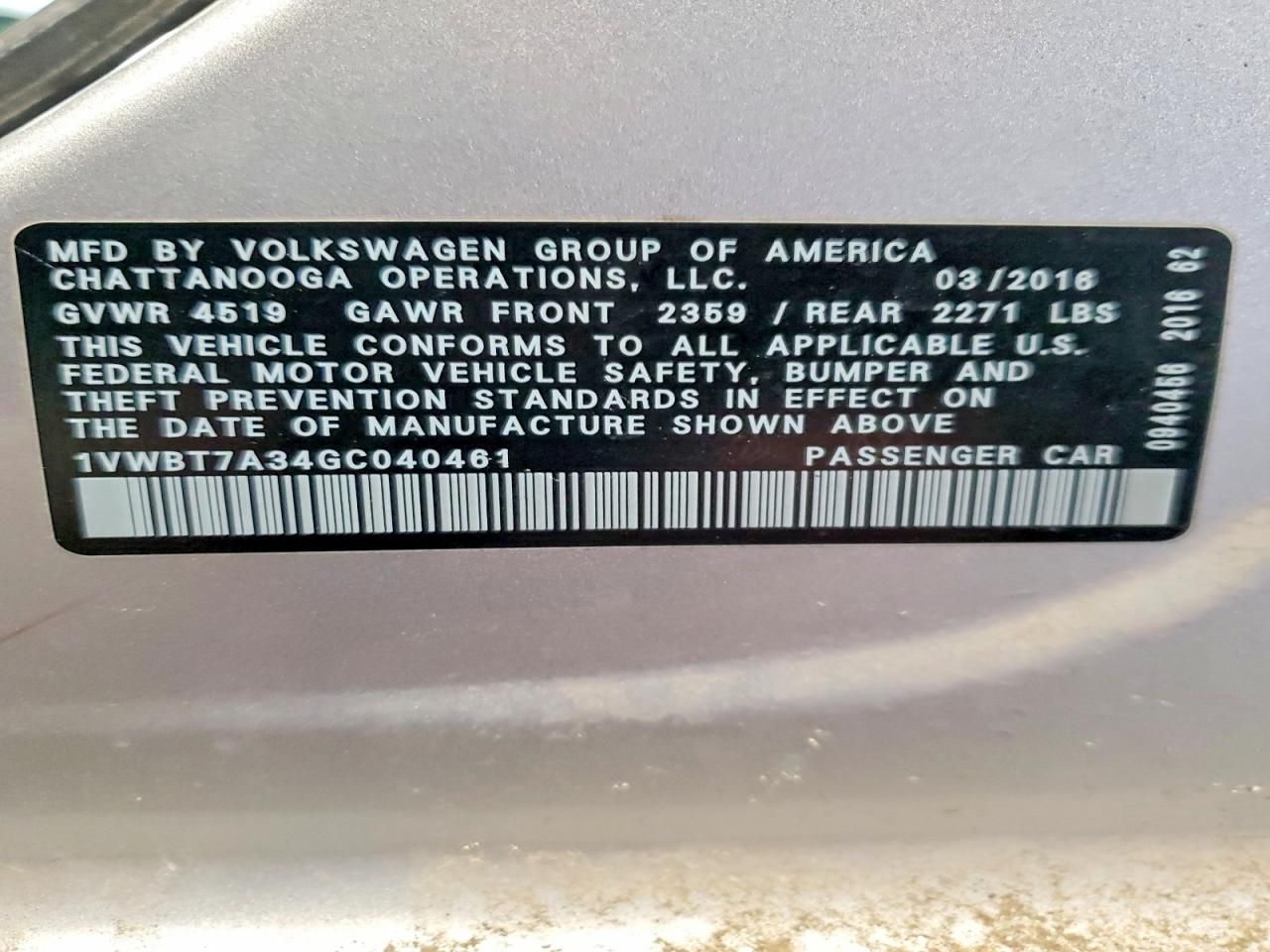 2016 Volkswagen Passat se