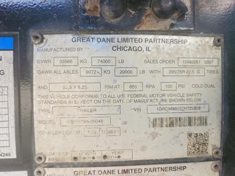 2015 Great Dane CSP-0024-00048 Flatbed Trailer