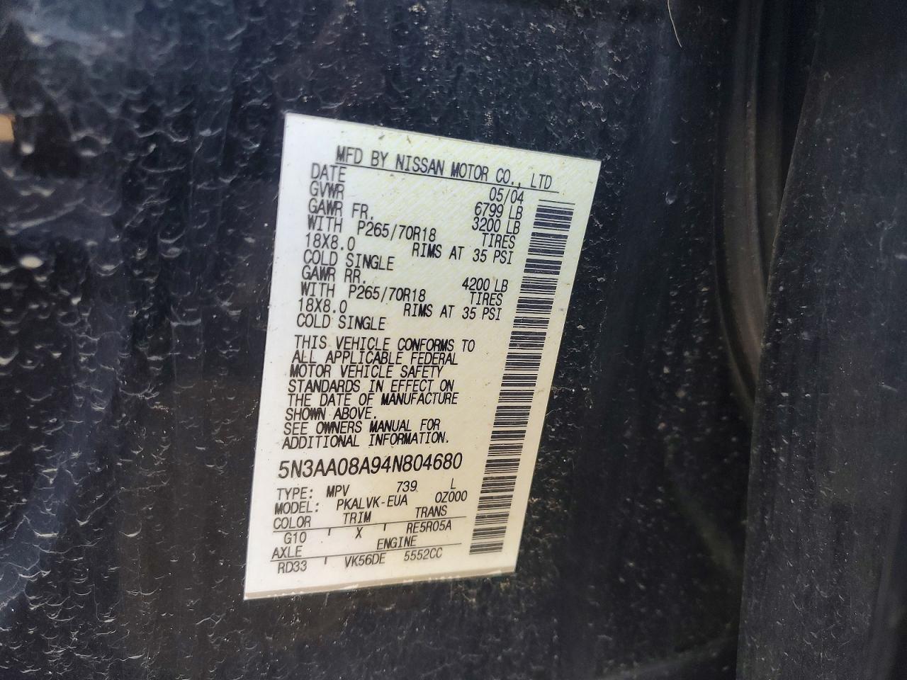 2004 Infiniti Qx56