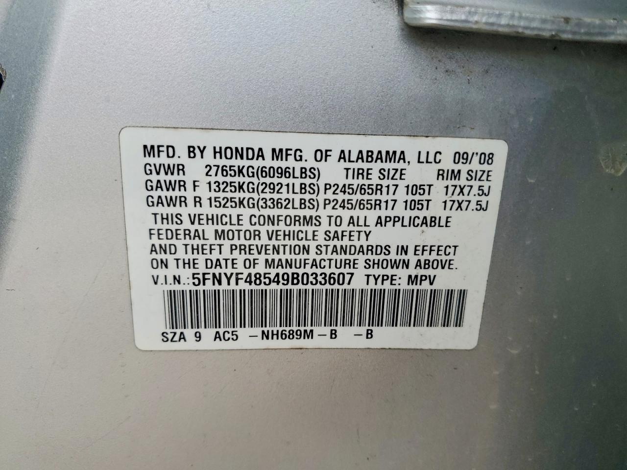 2009 Honda Pilot exl