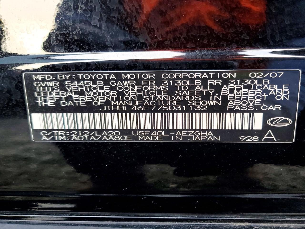 2007 Lexus Ls 460 Base