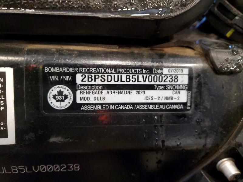 2020 Skidoo 2020 Skidoo  Renegade Adrenaline