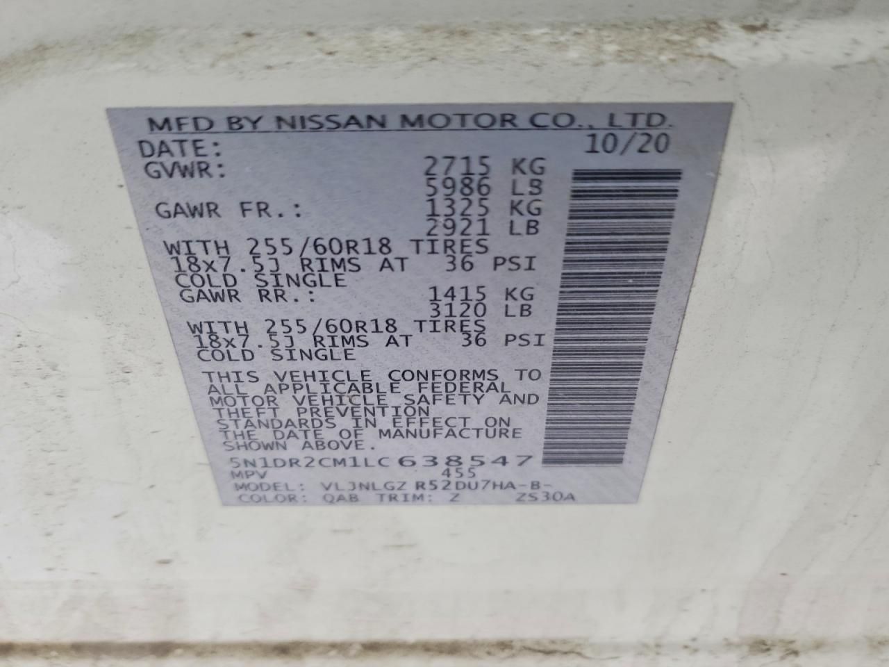 2020 Nissan Pathfinder sl