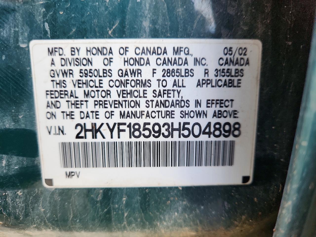 2003 Honda Pilot exl