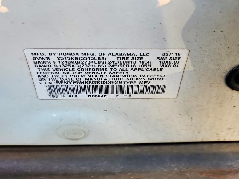 2016 Honda Pilot exl