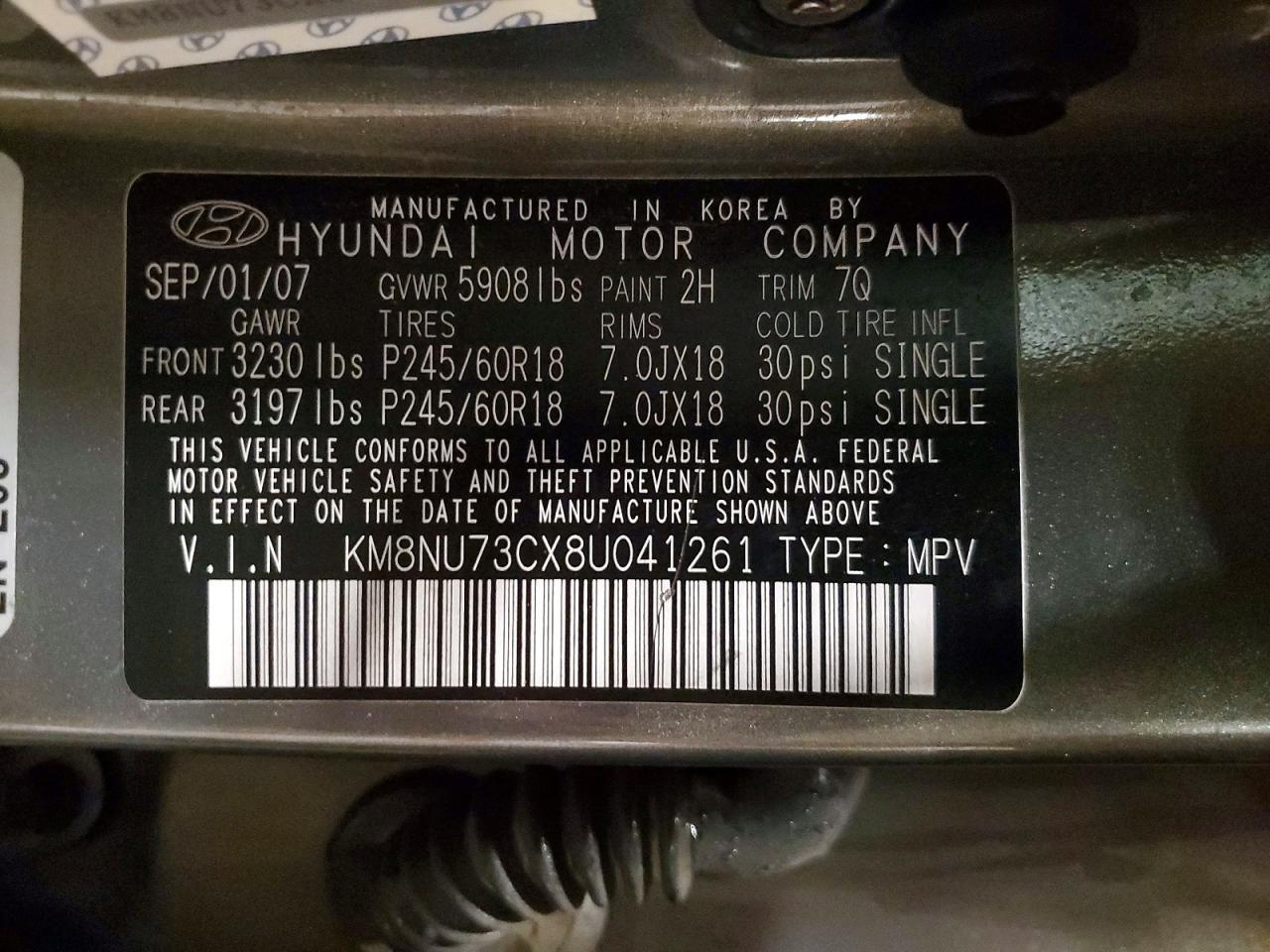 2008 Hyundai Veracruz gls