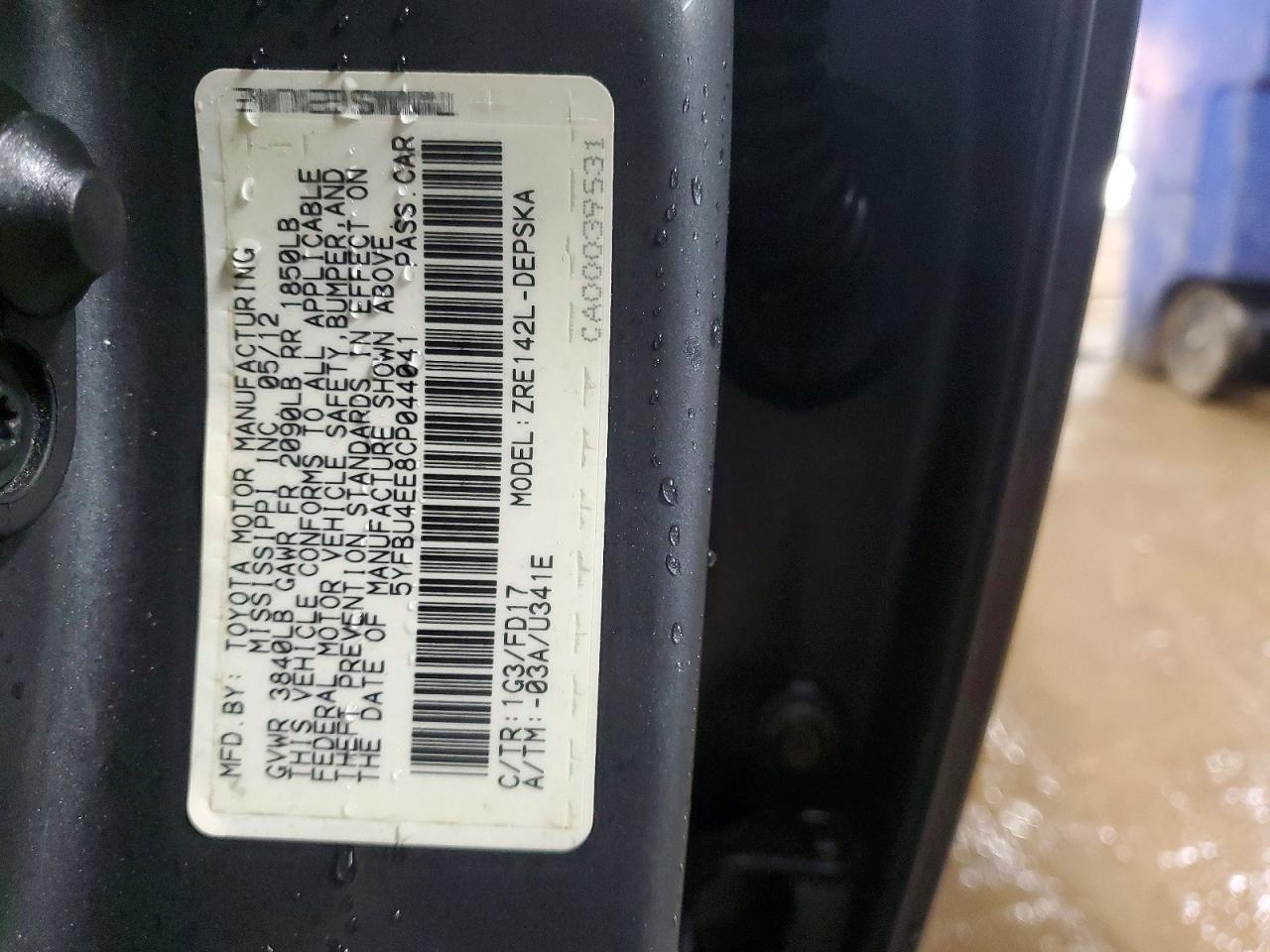 2012 Toyota Corolla Base