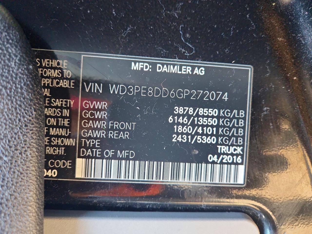 2016 Mercedes-Benz Sprinter 2500