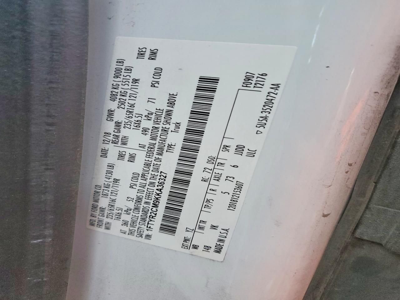 2019 Ford Transit T-250