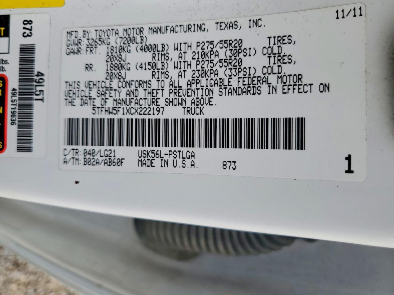 2012 Toyota Tundra Limited