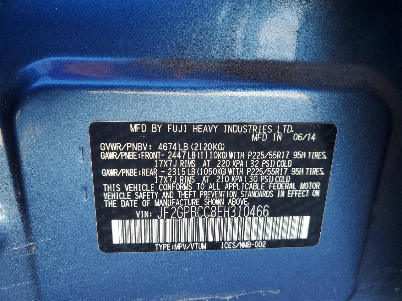 2014 Subaru Xv Crosstrek 2.0i Hybrid
