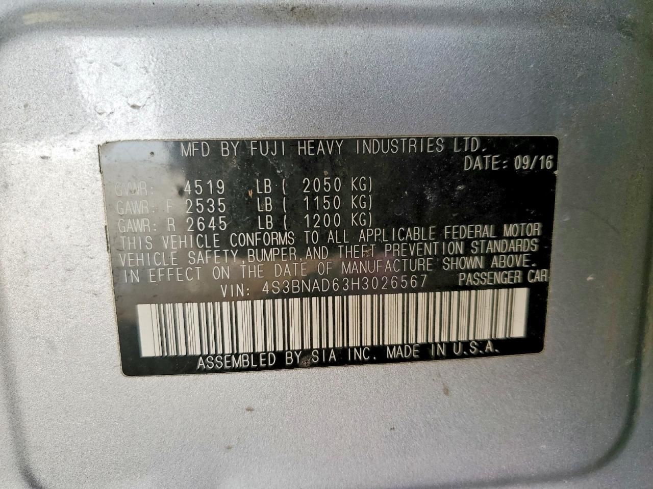 2017 Subaru Legacy 2.5i Premium