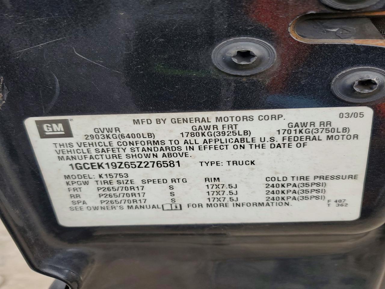 2005 Chevrolet Silverado K1500