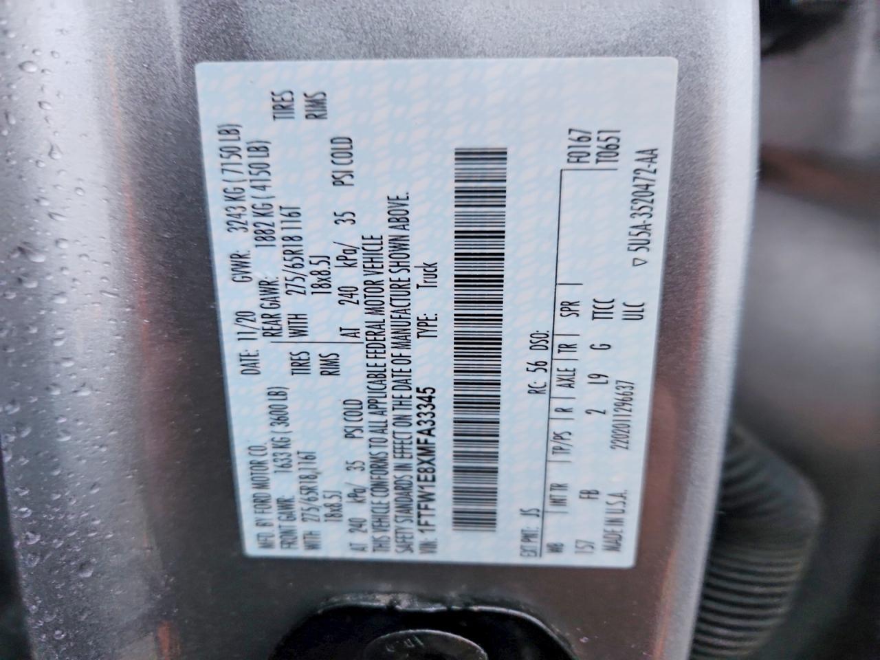 2021 Ford F150 Supercrew