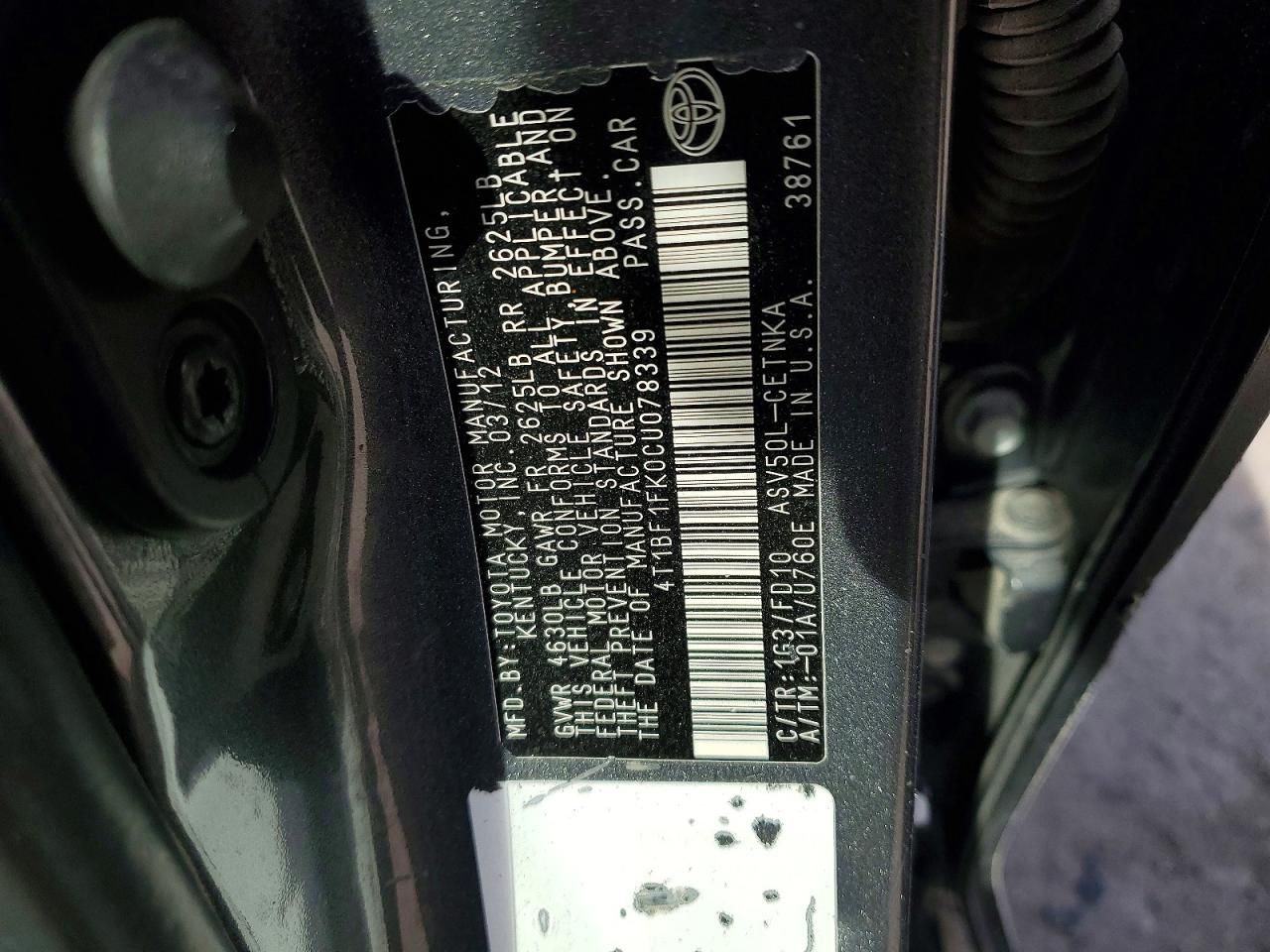 2012 Toyota Camry Base