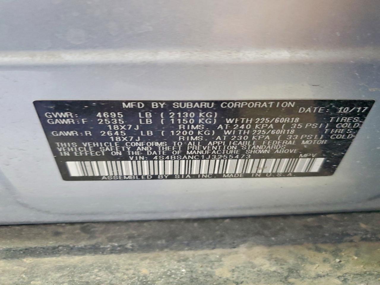 2018 Subaru Outback 2.5i Limited