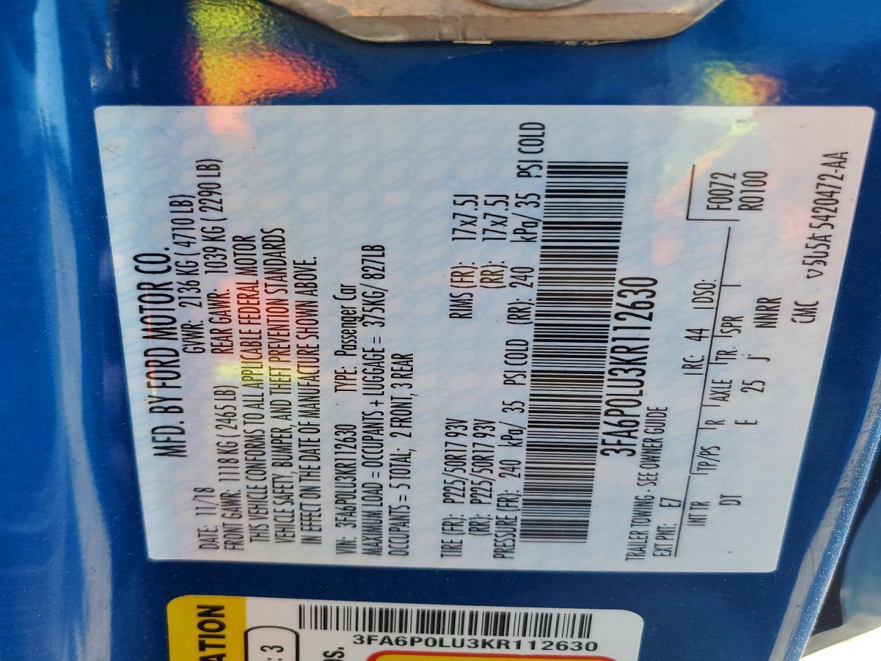 2019 Ford Fusion se