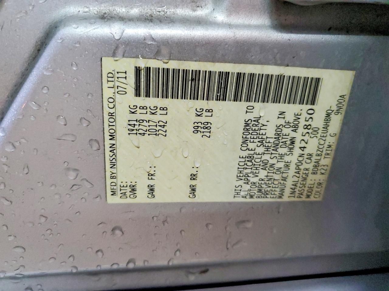 2012 Nissan Altima Base