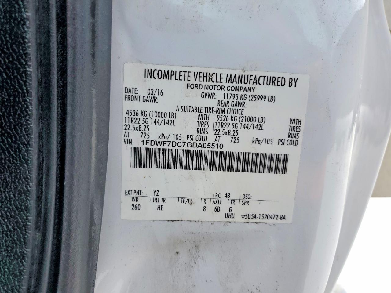2016 Ford F750 Super Duty BOX Truck