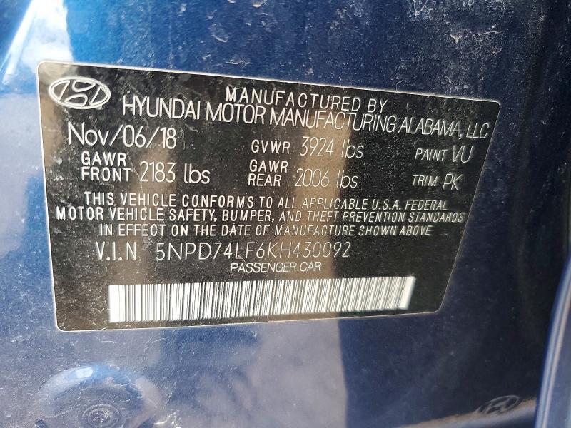 2019 Hyundai Elantra se