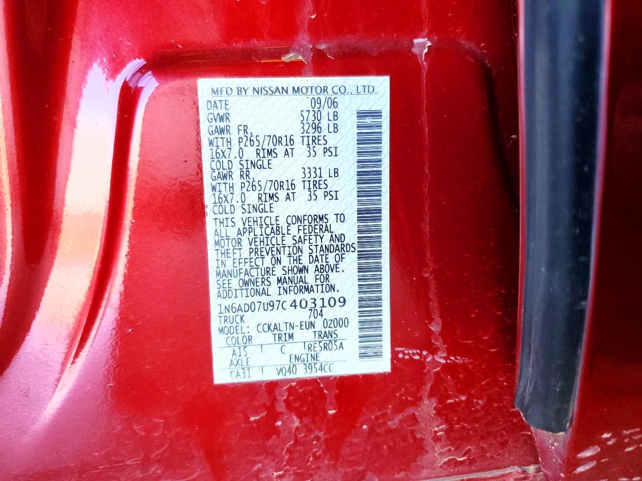 2007 Nissan Frontier SE