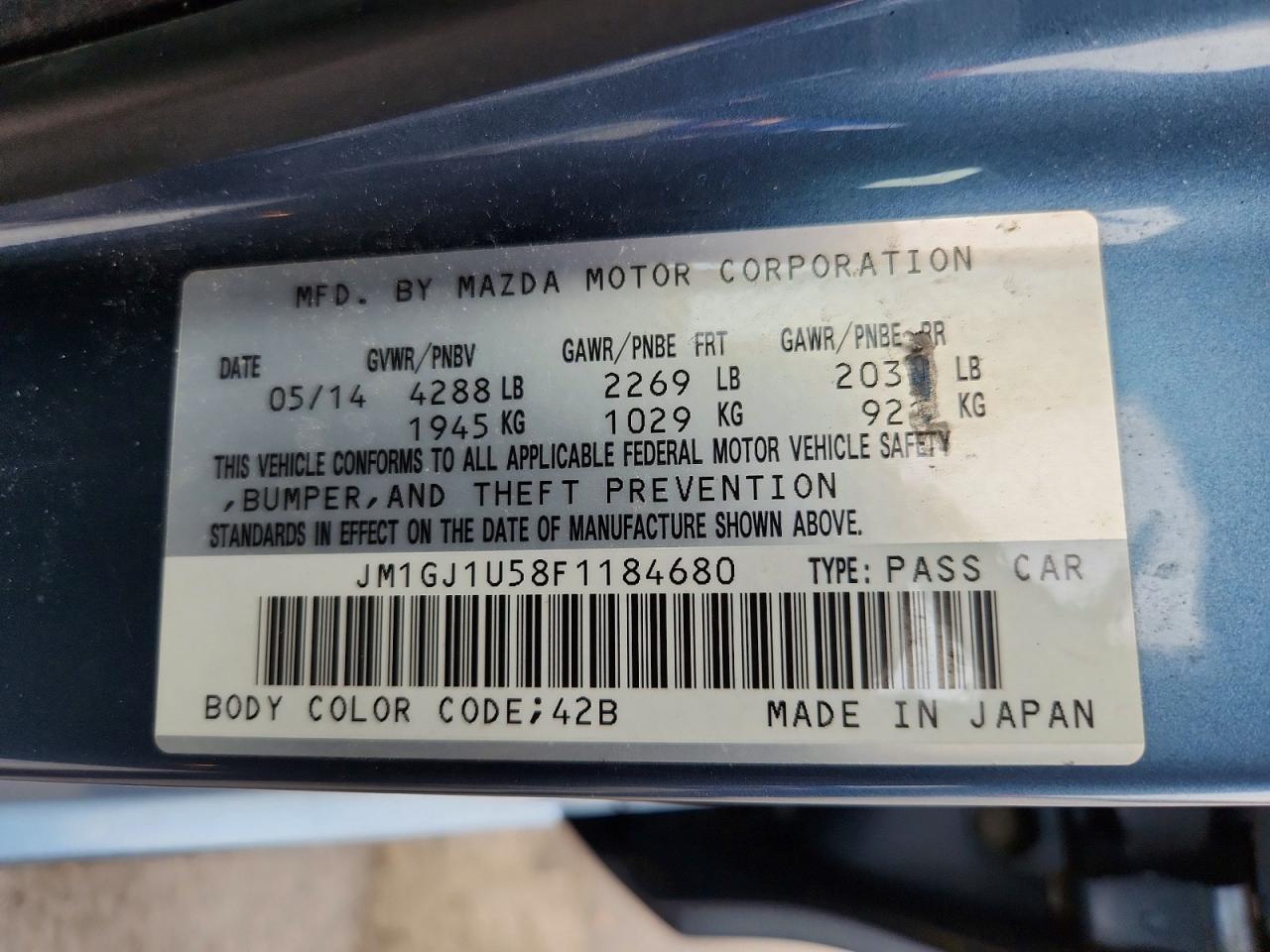 2015 Mazda 6 Sport