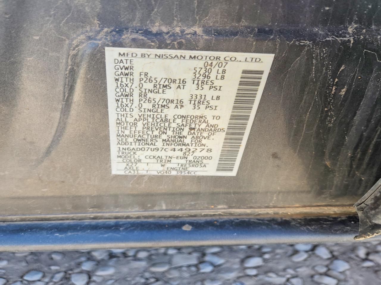 2007 Nissan Frontier Crew cab le
