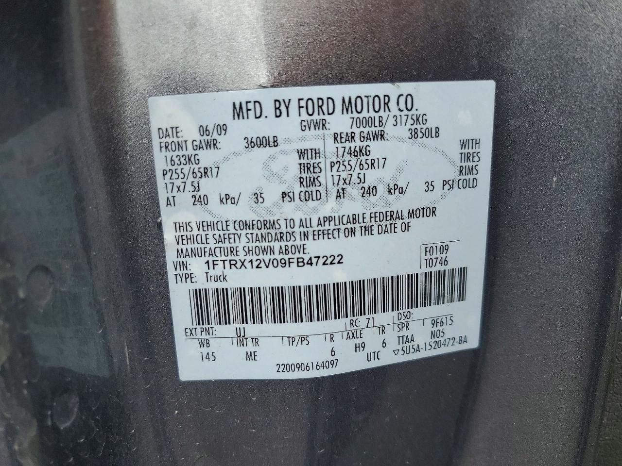 2009 Ford F150 Super cab