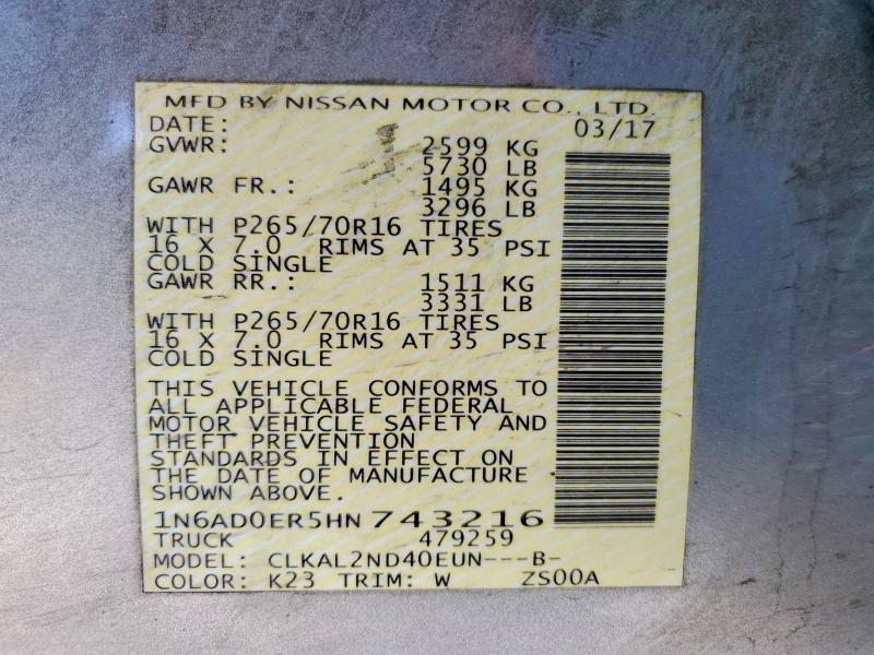 2017 Nissan Frontier sv