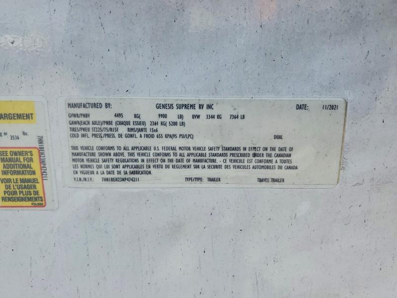 2022 Genespreme 2022 Genesis Powerlite Prime Camper