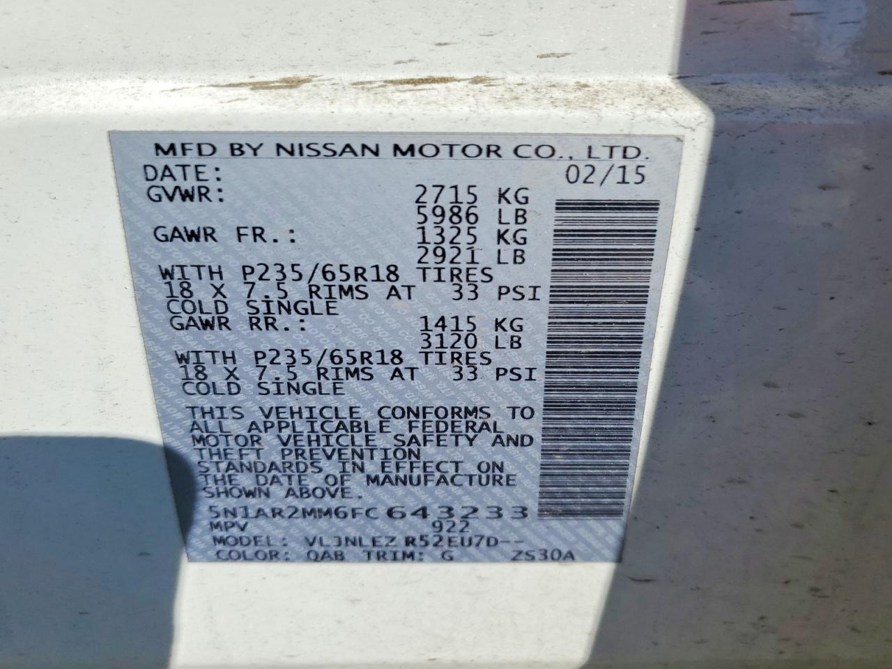 2015 Niss Pathfinder