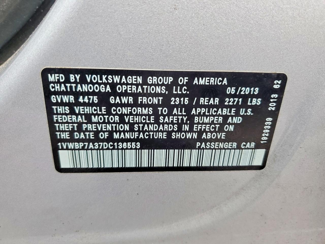 2013 Volkswagen Passat se