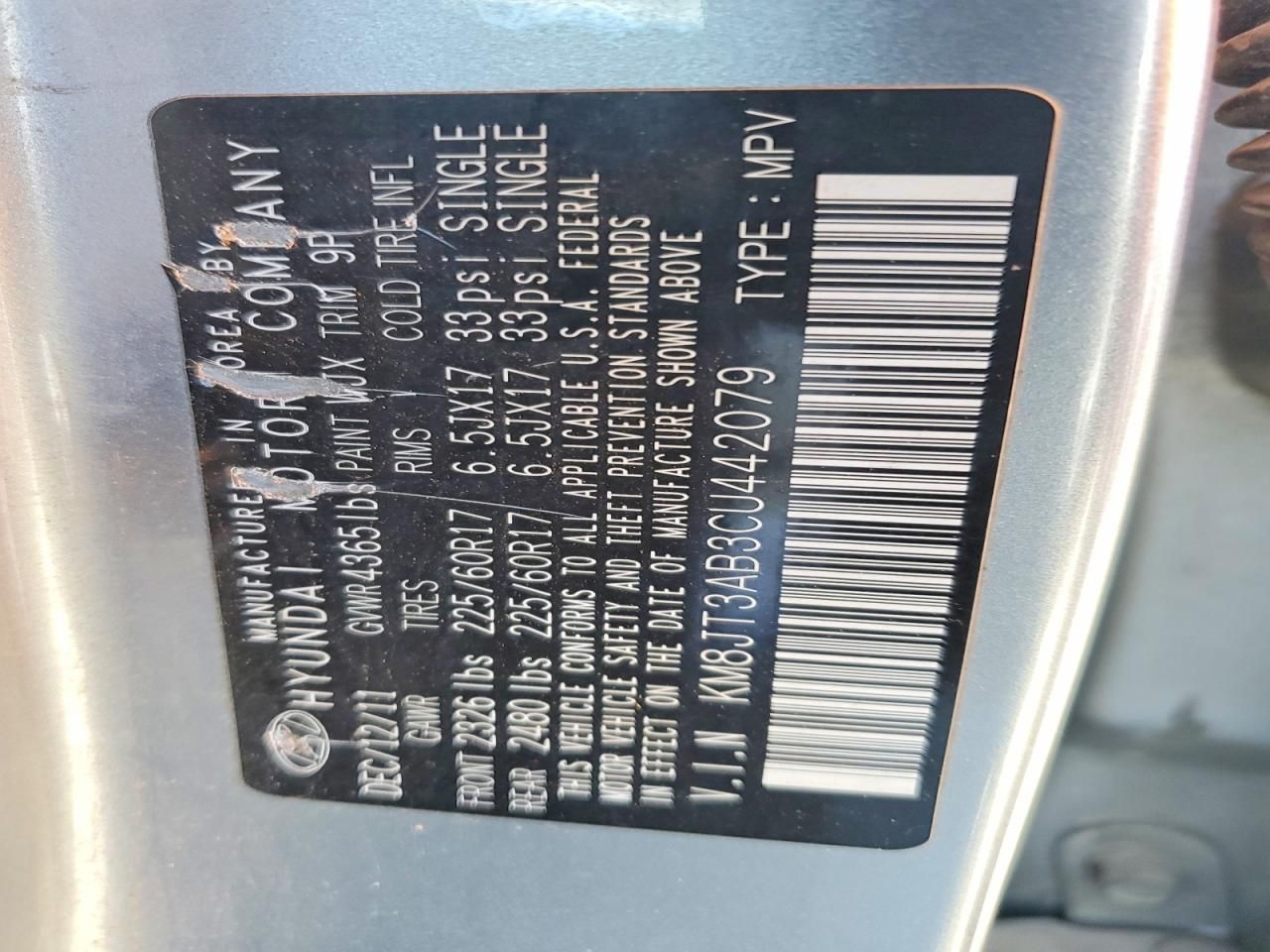 2012 Hyundai Tucson gl