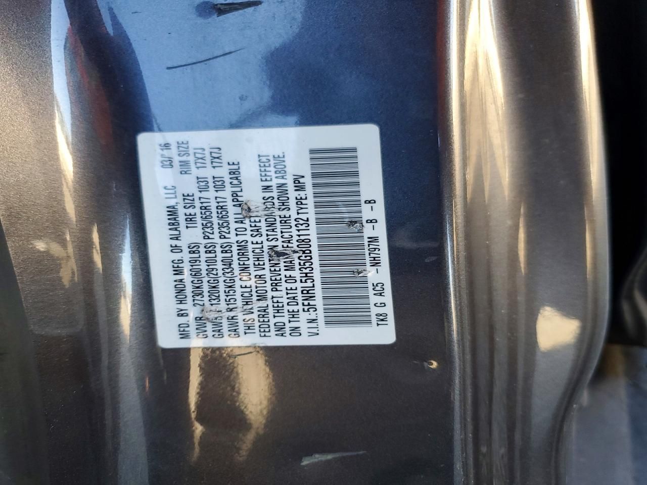 2016 Honda Odyssey se