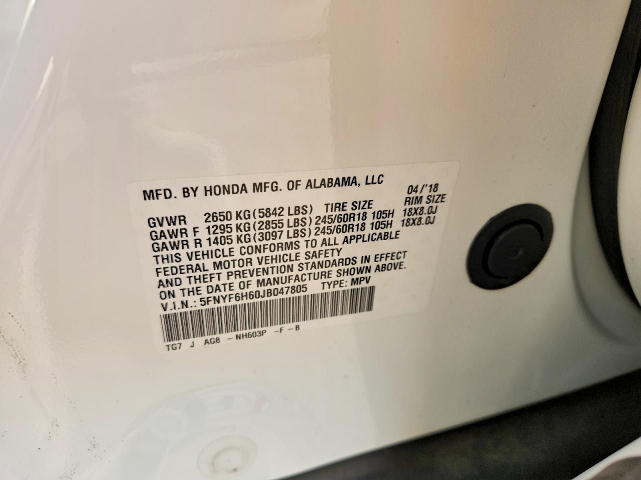 2018 Honda Pilot exl