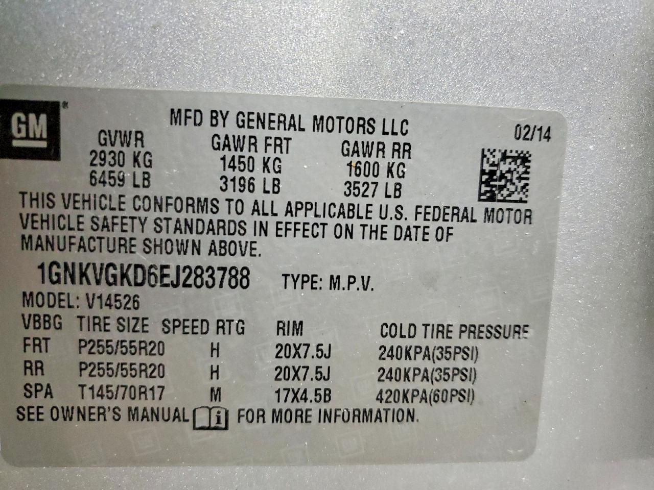 2014 Chevrolet Traverse lt