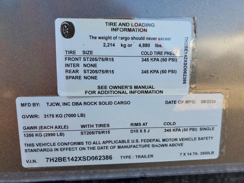 2025 Rock Solid Cargo 7X14TA Enclosed Cargo Trailer
