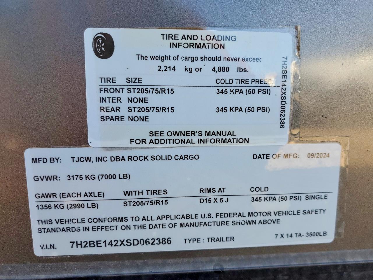 2025 Rock Solid Cargo 7X14TA Enclosed Cargo Trailer