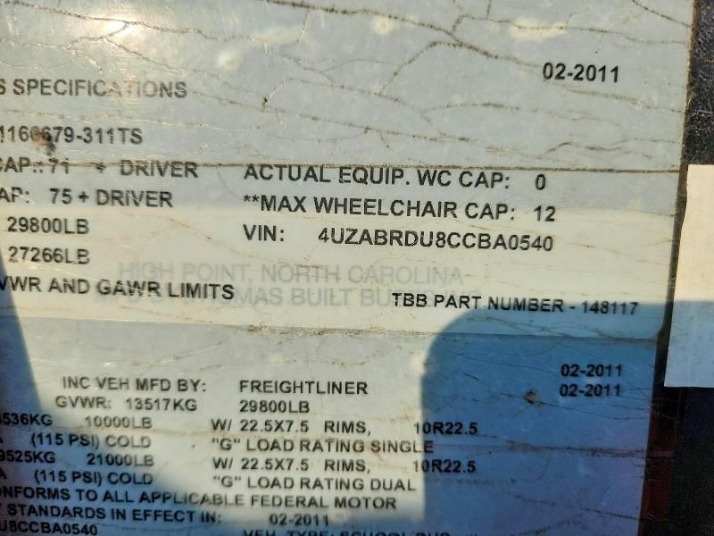 2012 Freightliner Chassis B2B