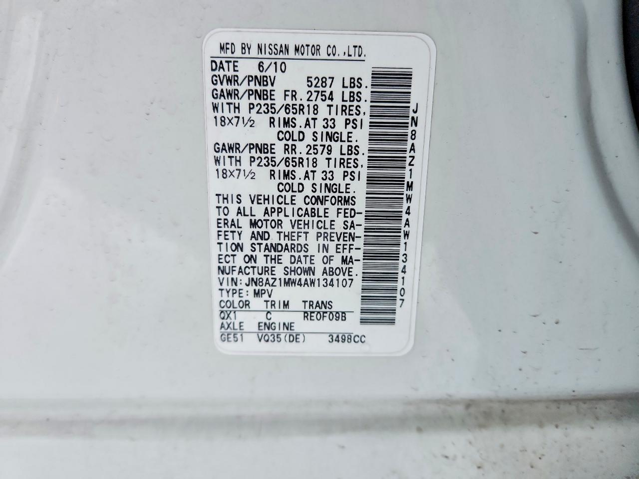 2010 Nissan Murano s