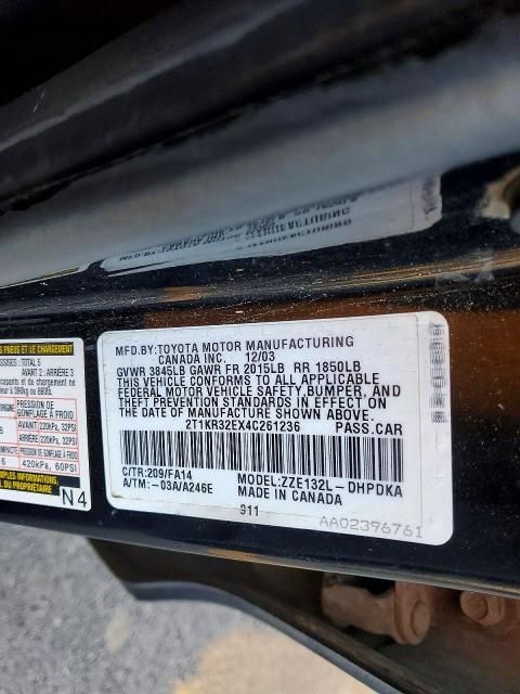 2004 Toyota Corolla Matrix xr