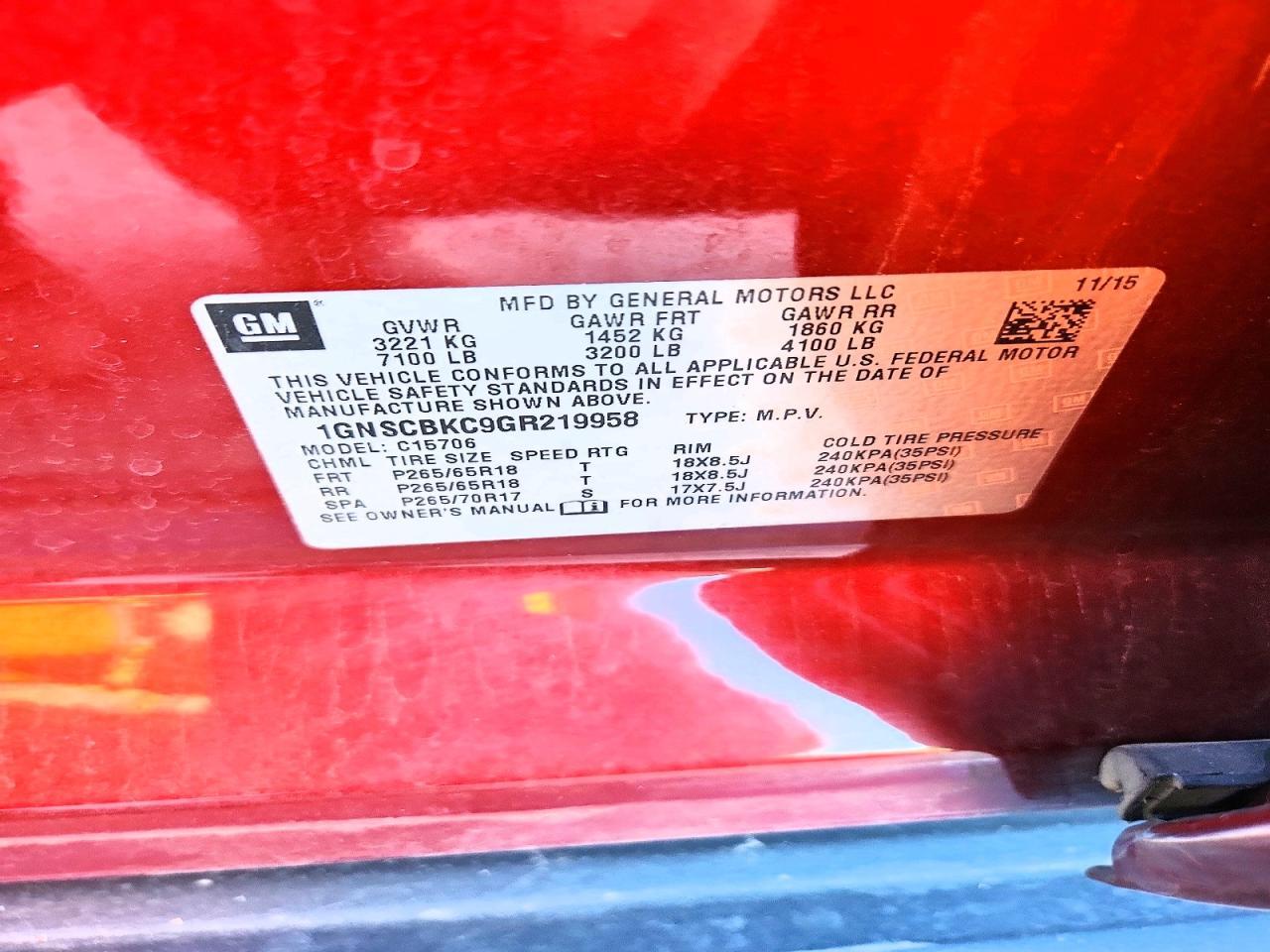 2016 Chevrolet Tahoe C1500 lt