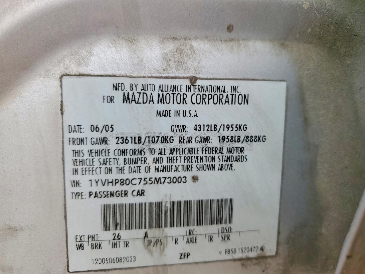 2005 Mazda 6 I