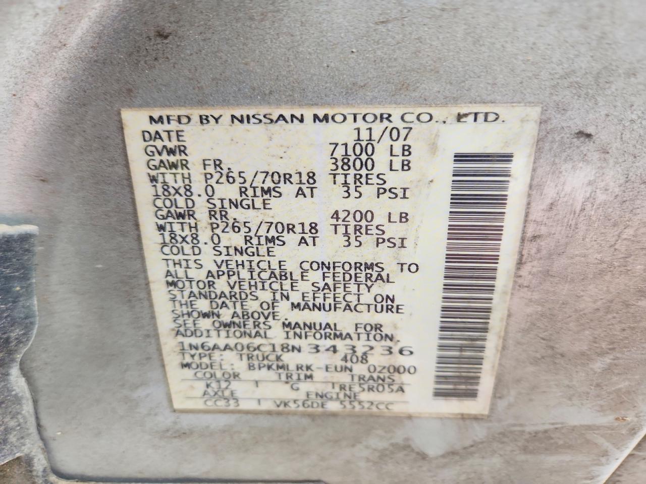 2008 Nissan Titan XE