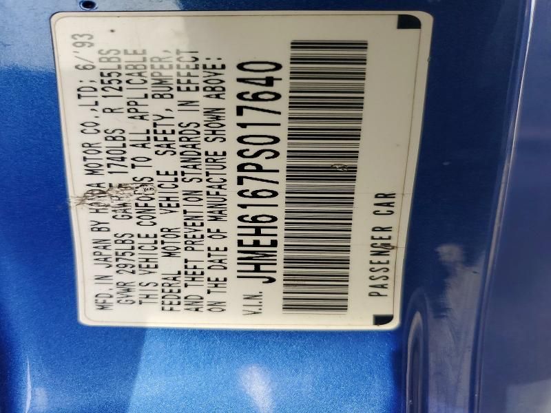 1993 Honda Civic del sol si