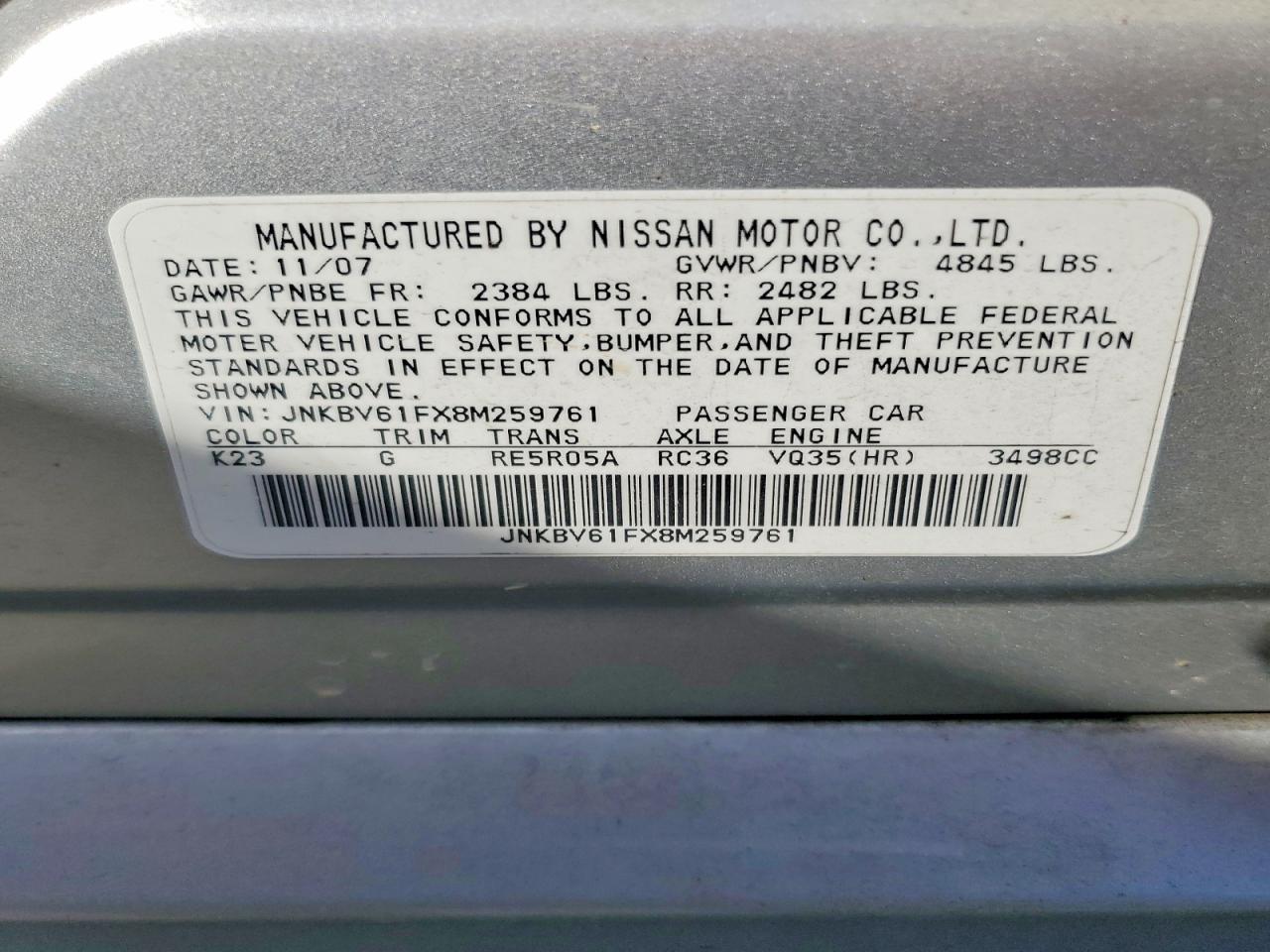 2008 Infiniti G35