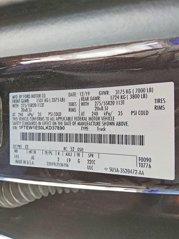 2020 Ford F150 Supercrew