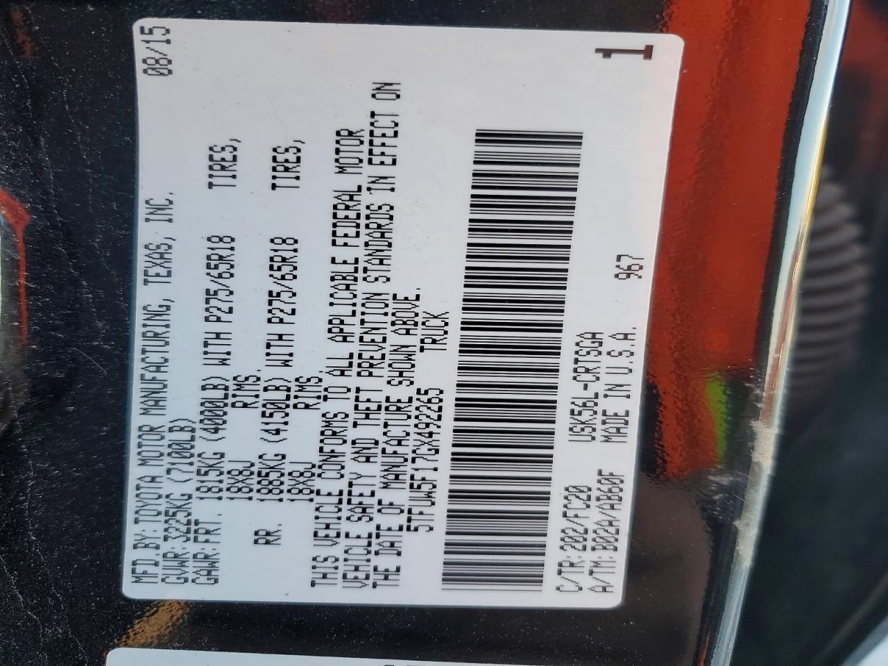 2016 Toyota Tundra Double cab sr